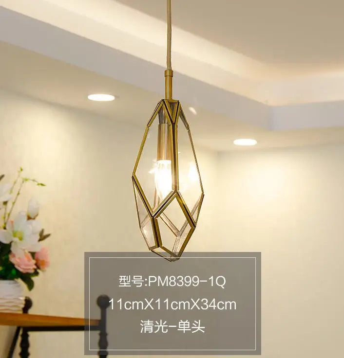 Art deco diamond pendant light for indoor and outdoor lighting - vue 11 sur 15