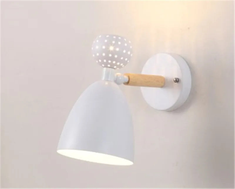 Modern Nordic wooden wall light for reading