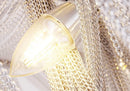 Silver aluminium tassel pendant chandelier with LED lighting