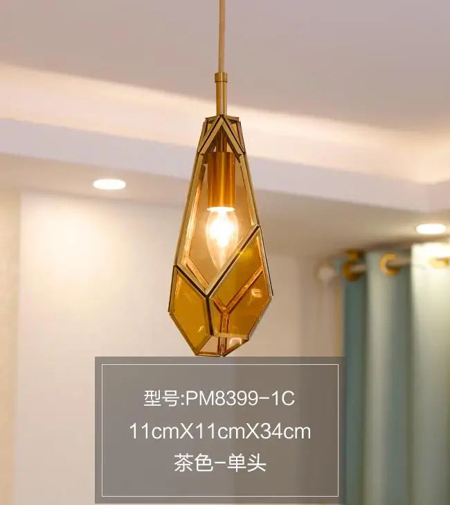 Art deco diamond pendant light for indoor and outdoor lighting - vue 10 sur 15