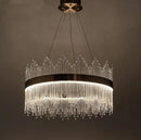 Luxury modern crystal pendant light with gold glass rods