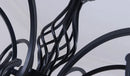 Traditional chandelier with glass and metal shade