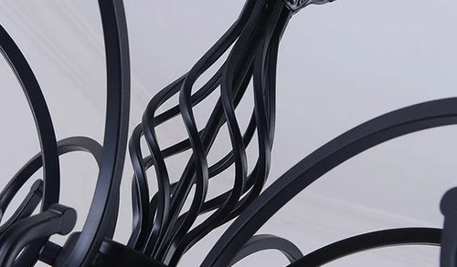 Traditional chandelier with glass and metal shade - vue 5 sur 8