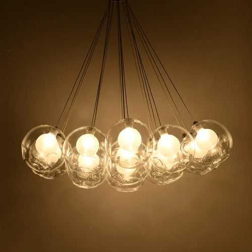 Gzmj modern glass ball pendant light with multiple heads - vue 3 sur 13