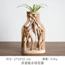 handmade solid wood vase for flowers and creative decoration