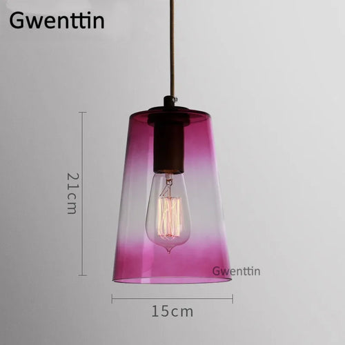 Modern stained glass pendant light for interior decoration - vue 19 sur 22