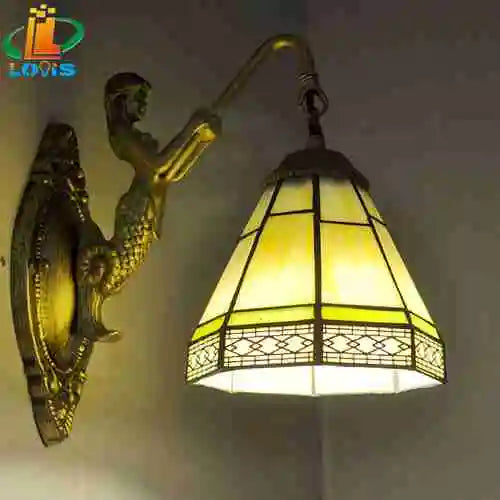 European retro mediterranean tiffany wall light decorative lighting