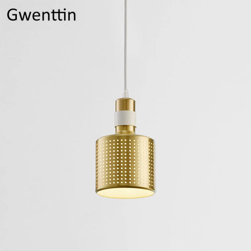 Modern brass pendant light for industrial style interior decor - vue 5 sur 9