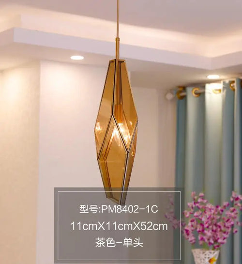 Art deco diamond pendant light for indoor and outdoor lighting - vue 10 sur 15