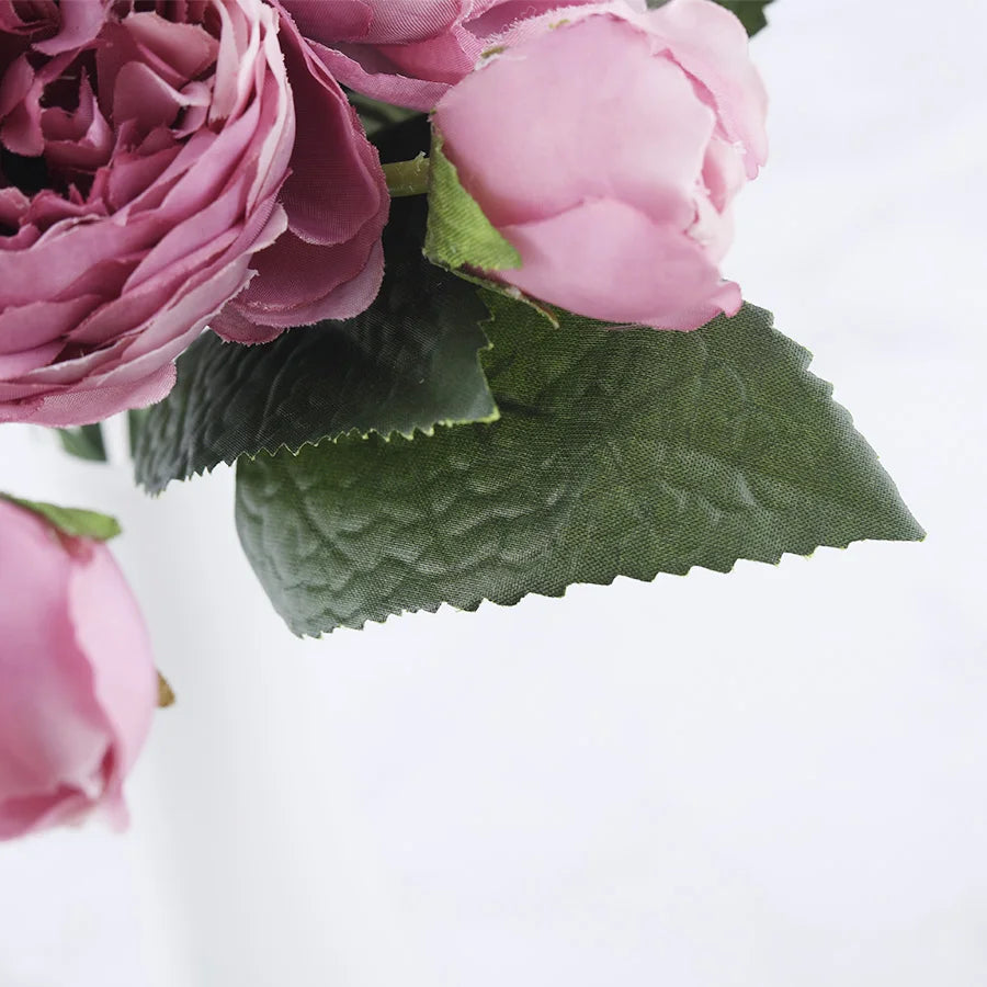 Artificial silk peony flower bouquet for indoor decoration - vue 6 sur 18