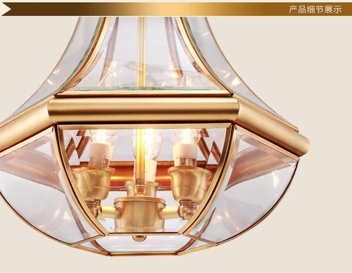 Antique glass and copper pendant light for elegant interiors - vue 7 sur 8