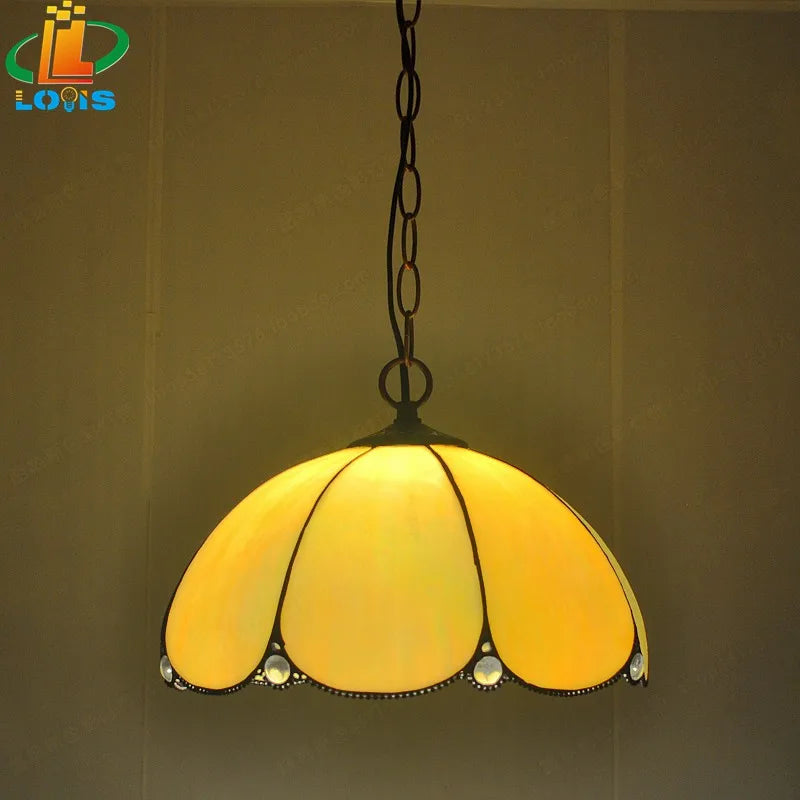 Retro European-style laminated glass chandelier single light - vue 3 sur 6
