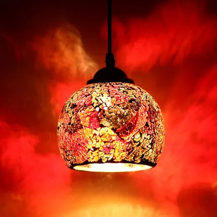 Turkish mosaic glass pendant light for hotels bars and restaurants - vue 12 sur 23