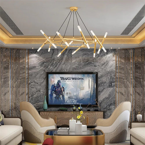 Postmodern creative art LED chandelier for kitchen, living room, restaurant - vue 5 sur 7