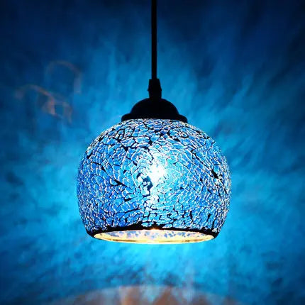 Turkish mosaic glass pendant light for hotels bars and restaurants - vue 8 sur 23