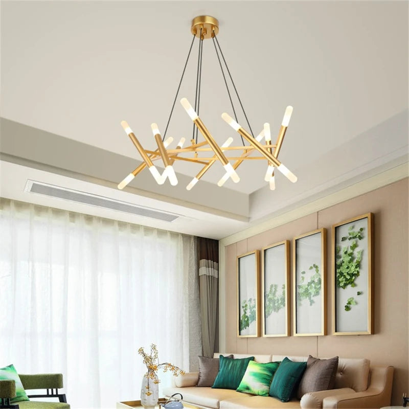 Postmodern creative art LED chandelier for kitchen, living room, restaurant - vue 3 sur 7