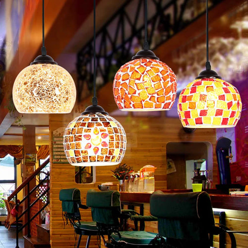 Turkish mosaic glass pendant light for hotels bars and restaurants - vue 5 sur 23