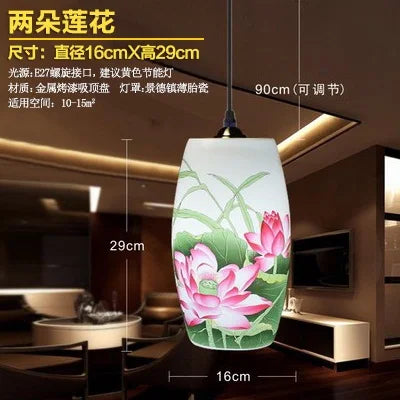 Chinese ceramic pendant light - vue 29 sur 30
