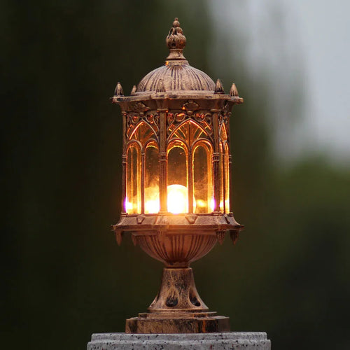 lampe pilier d'extérieur rétro pour éclairage de paysage - vue 2 sur 8