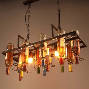 Creative bottle-shaped pendant light for interior decoration