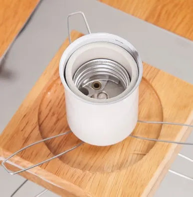 Japanese-style minimalist wood ceiling light for interiors - vue 6 sur 6