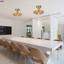 Nordic style ceramic and copper LED ceiling light by IWHD