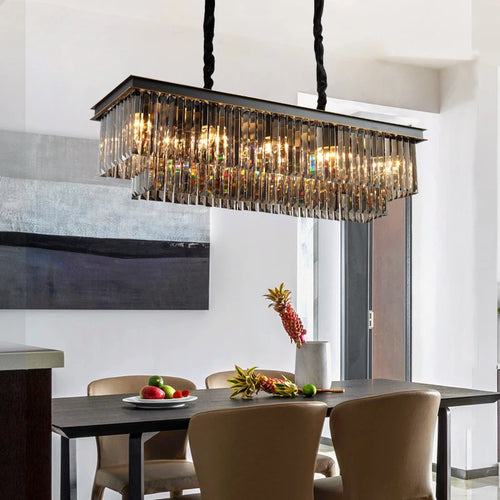 Modern crystal chandelier for elegant and refined lighting - vue 3 sur 14