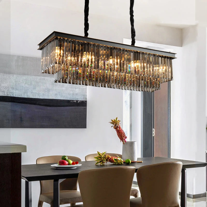 Modern crystal chandelier for elegant and refined lighting - vue 3 sur 14