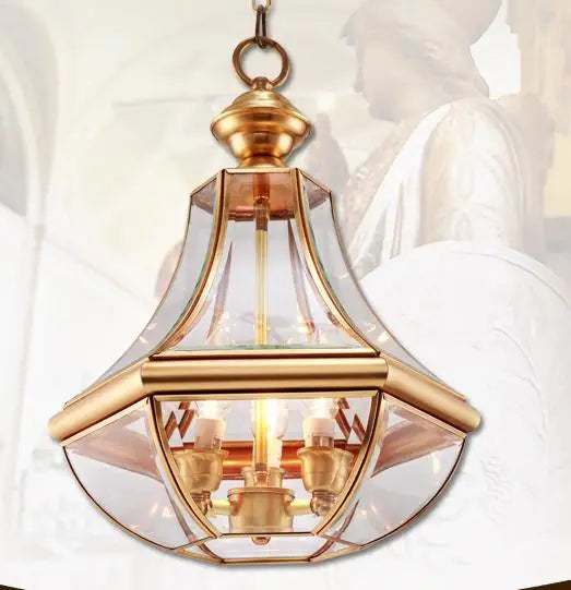Antique glass and copper pendant light for elegant interiors