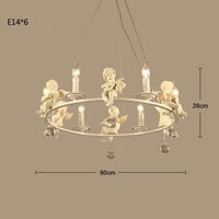 American retro resin pendant light with white candle for home decor
