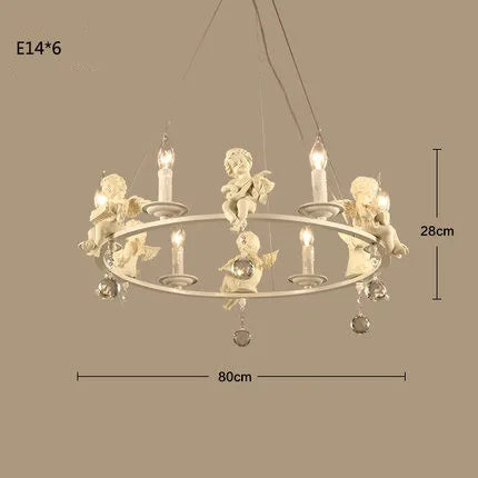American retro resin pendant light with white candle for home decor