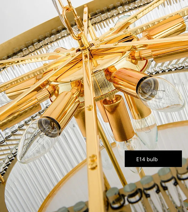 Modern crystal glass pendant chandelier with elegant design - vue 6 sur 6