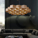 Acrylic wood honeycomb pendant light for indoor use
