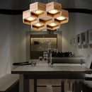 Acrylic wood honeycomb pendant light for indoor use