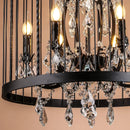 Vintage wrought iron empire style crystal chandelier
