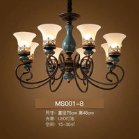 Retro modern luxury ceramic LED chandelier