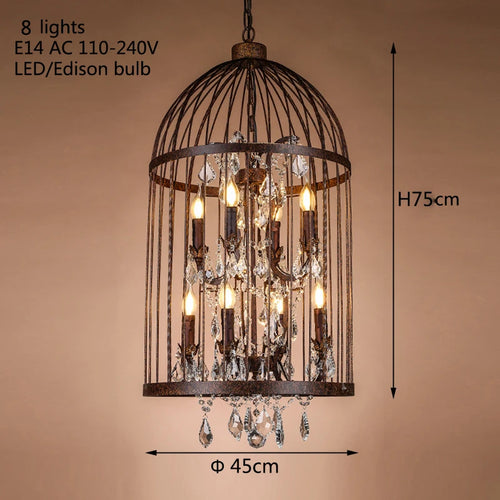 Vintage wrought iron empire style crystal chandelier - vue 6 sur 6