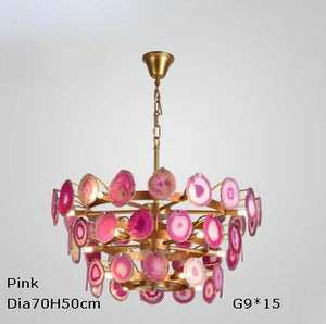 Designer iron and agate pendant light for modern interiors