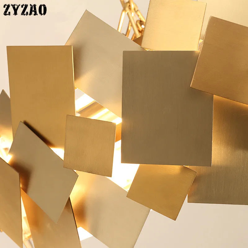 Modern Nordic LED steel chandelier with acrylic shade - vue 4 sur 9