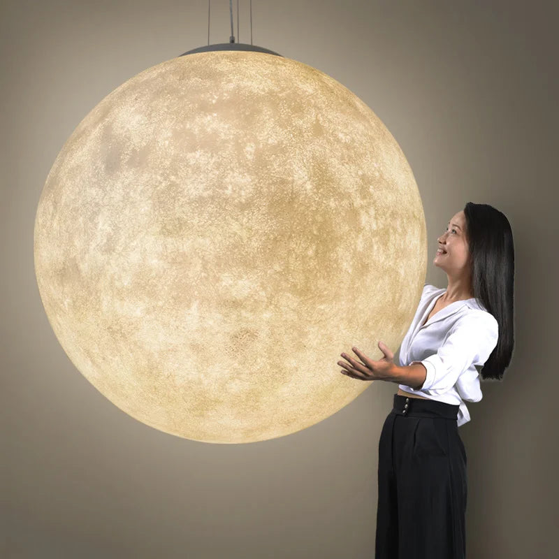 Creative moon-shaped pendant light for a romantic atmosphere