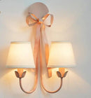Bow fabric wall light for girls' bedroom