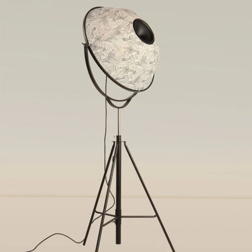 Modern gzmj satellite metal floor lamp with fabric lampshade - vue 10 sur 9
