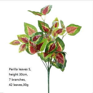 Artificial grass leaves for wall and garden decoration