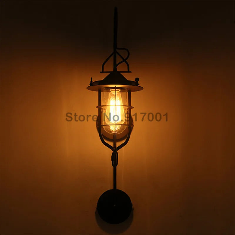 Industrial wall light American retro style metal - vue 5 sur 5