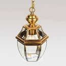 Retro copper pendant light for indoor and outdoor lighting