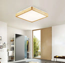 Square wooden LED ceiling light Nordic style