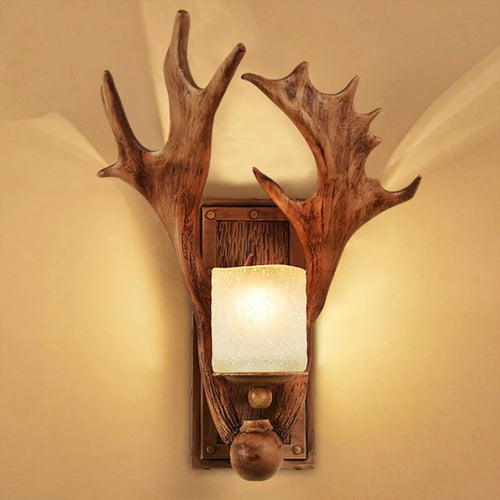 Vintage wooden wall light for hotel and restaurant - vue 2 sur 8