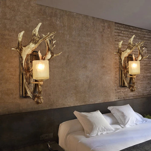 Vintage wooden wall light for hotel and restaurant - vue 5 sur 8