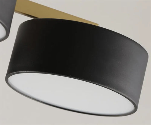 Modern LED ceiling light 5 or 10 heads round acrylic metal design - vue 6 sur 8