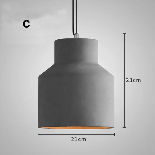 gzmj vintage industrial cement pendant light for bar café - vue 9 sur 13